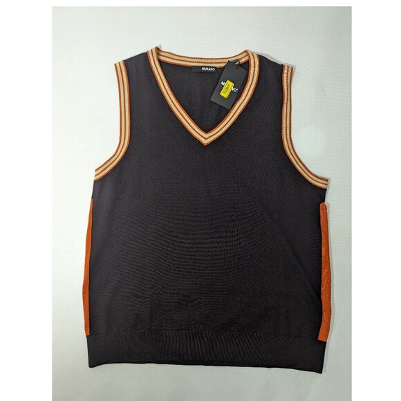 NEW- Mens Murano Sweater Vest V-Neck Acrylic Mahogany Brown MSRP:$80 - Picture 1 of 6